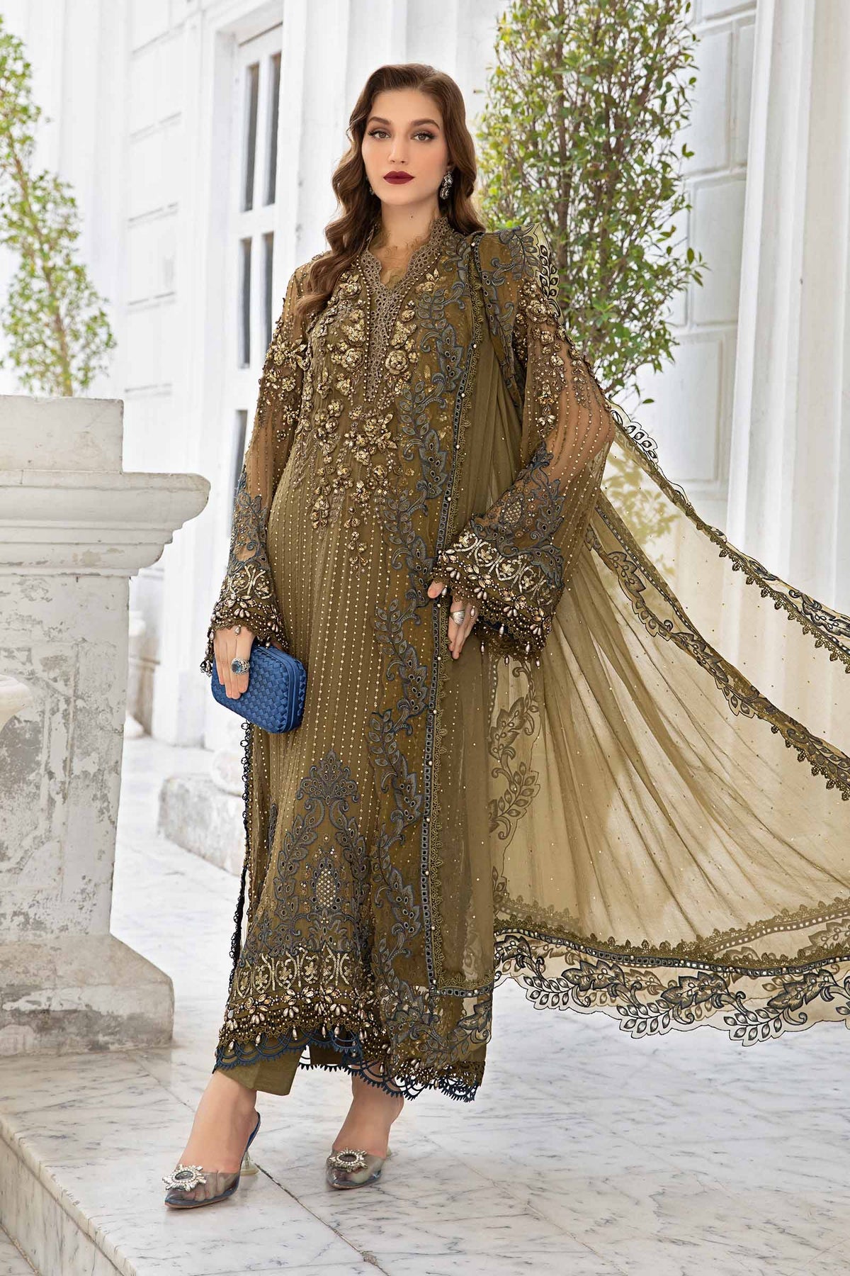 Embroidered Chiffon 3 Piece Unstitched Suit MBC-MPC-24-08